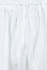 Product shot of the Lino Linen Blend Shorts in colour White (White), detail