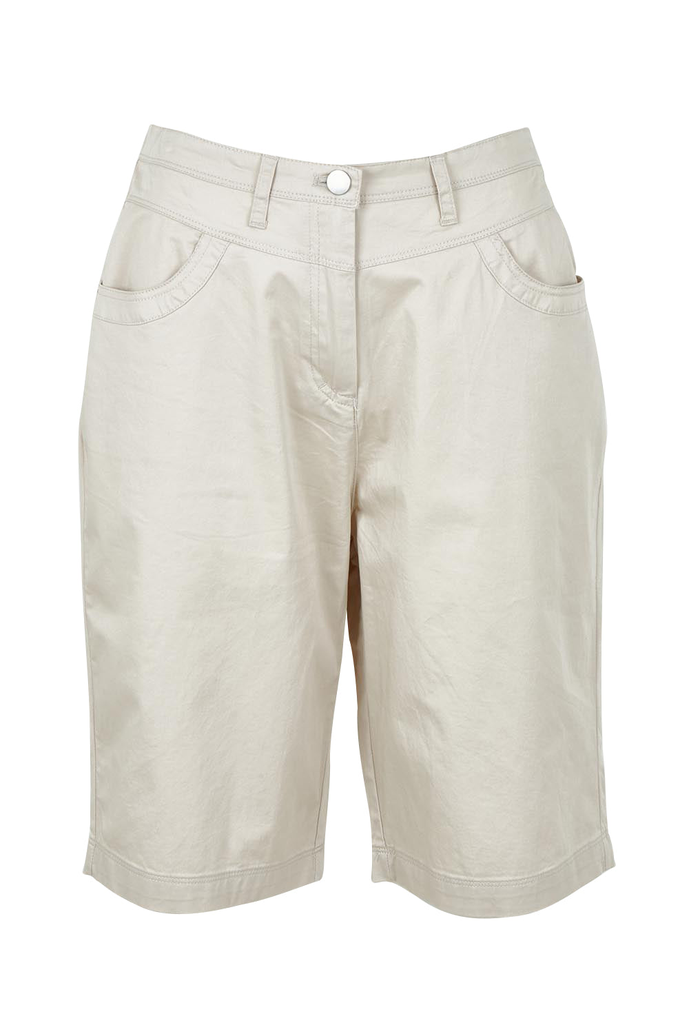 Product shot of the San Marino Cotton Shorts in colour Natural, from the front