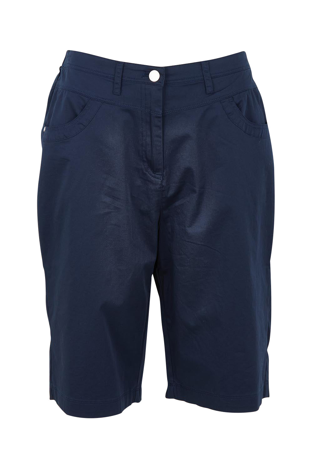 Product shot of the San Marino Cotton Shorts in colour Navy (Blue), from the front