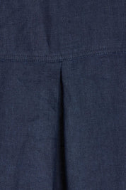 Product shot of the Delta Lino Linen Blend Dress in colour Navy (Blue), detail