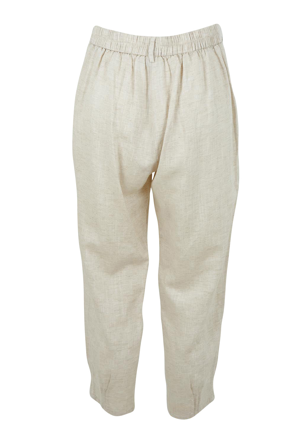 Product shot of the Lino Linen Blend Tapered Pant in colour Natural, from the back