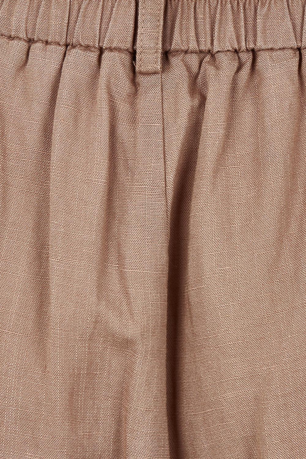 Product shot of the Lino Linen Blend Tapered Pant in colour Nutmeg, detail