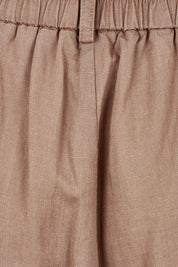 Product shot of the Lino Linen Blend Tapered Pant in colour Nutmeg, detail