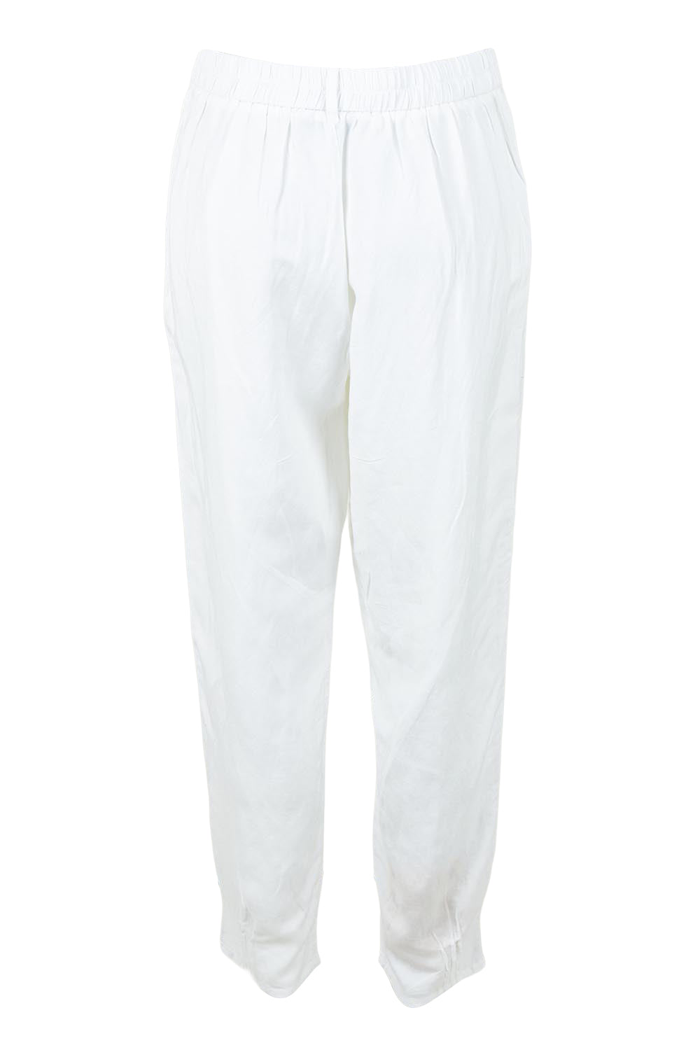 Product shot of the Lino Linen Blend Tapered Pant in colour White (White), from the back