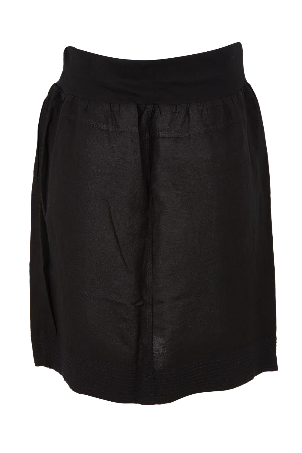 Product shot of the Lino Linen Blend Skirt in colour Black (Black), from the back