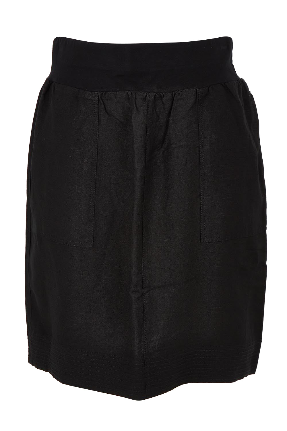 Product shot of the Lino Linen Blend Skirt in colour Black (Black), from the front