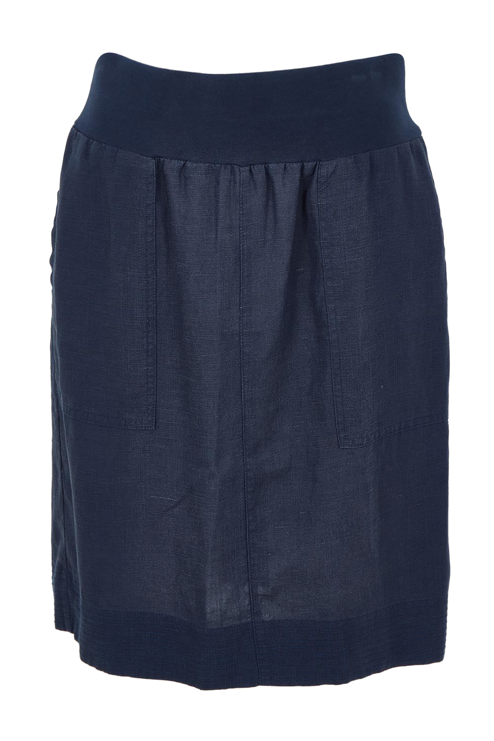 Product shot of the Lino Linen Blend Skirt in colour Navy (Blue), from the front