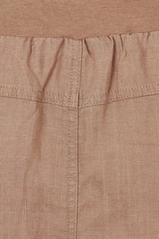 Product shot of the Lino Linen Blend Skirt in colour Nutmeg, detail