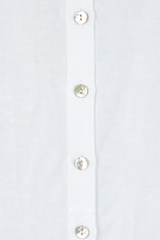 Product shot of the Lino Linen Blend Button Back Cami in colour White (White), detail