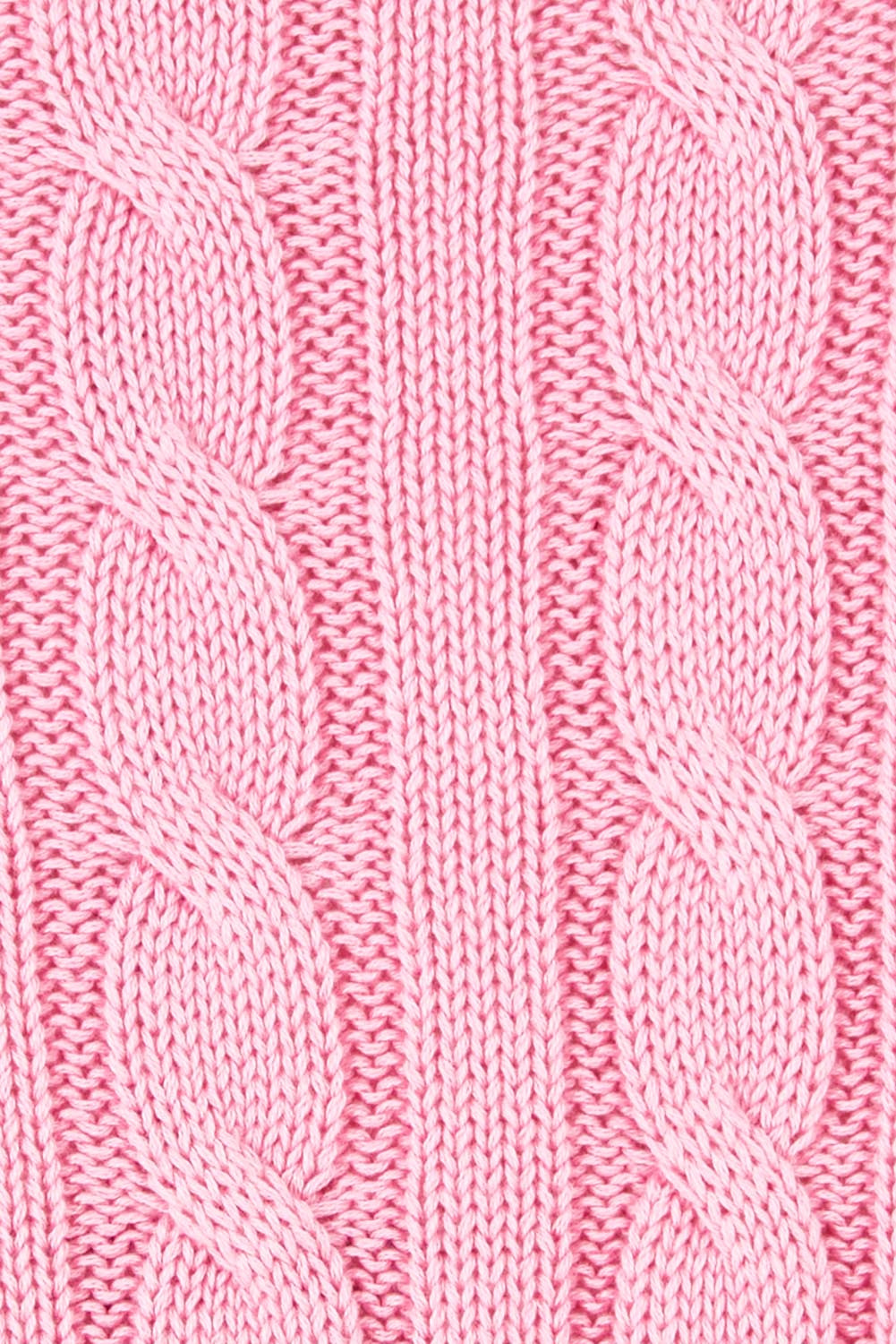 Product shot of the Hampton Cable Knit Jumper in colour Pink (Pink), detail