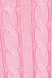 Product shot of the Hampton Cable Knit Jumper in colour Pink (Pink), detail