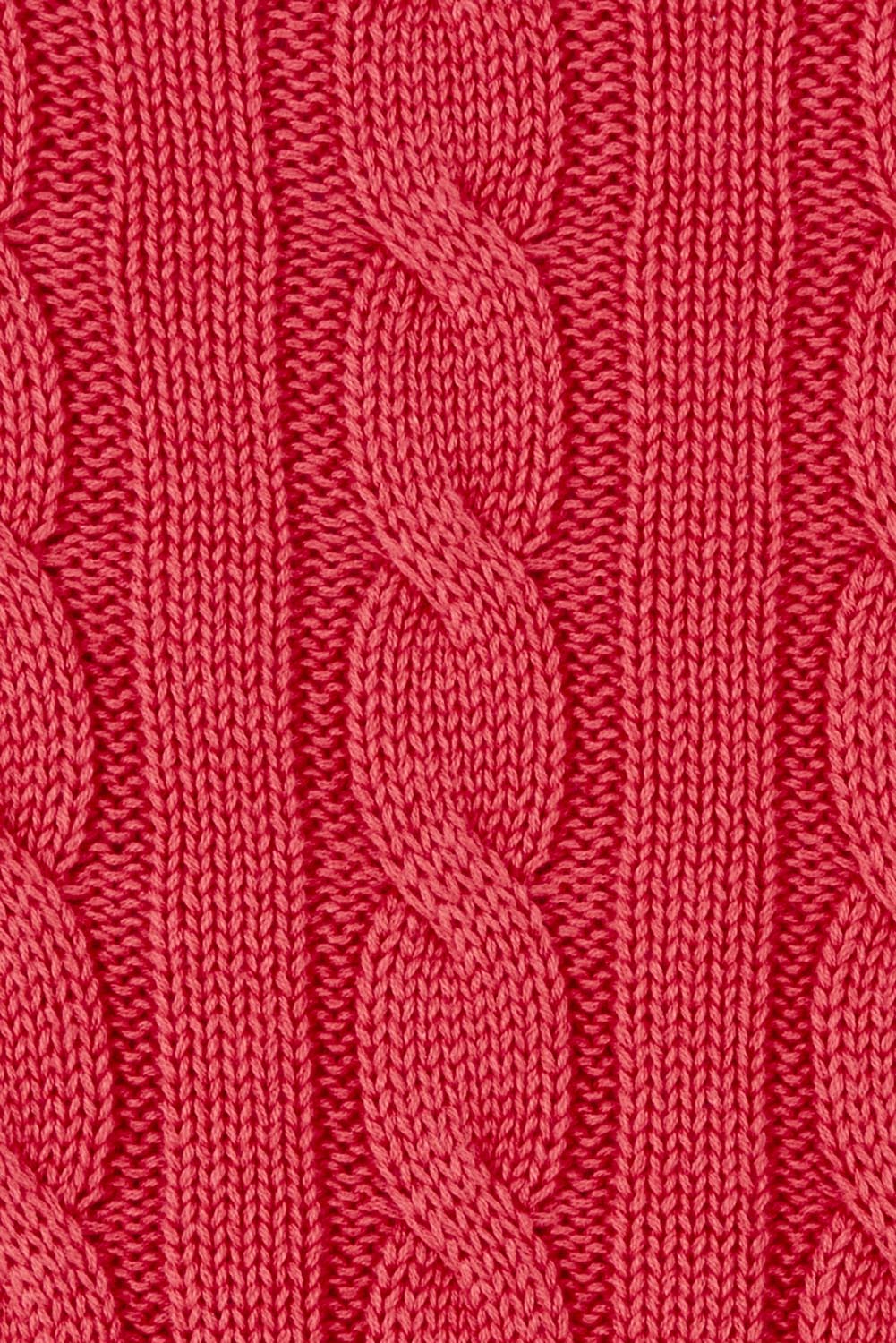 Product shot of the Hampton Cable Knit Jumper in colour Red (Red), detail