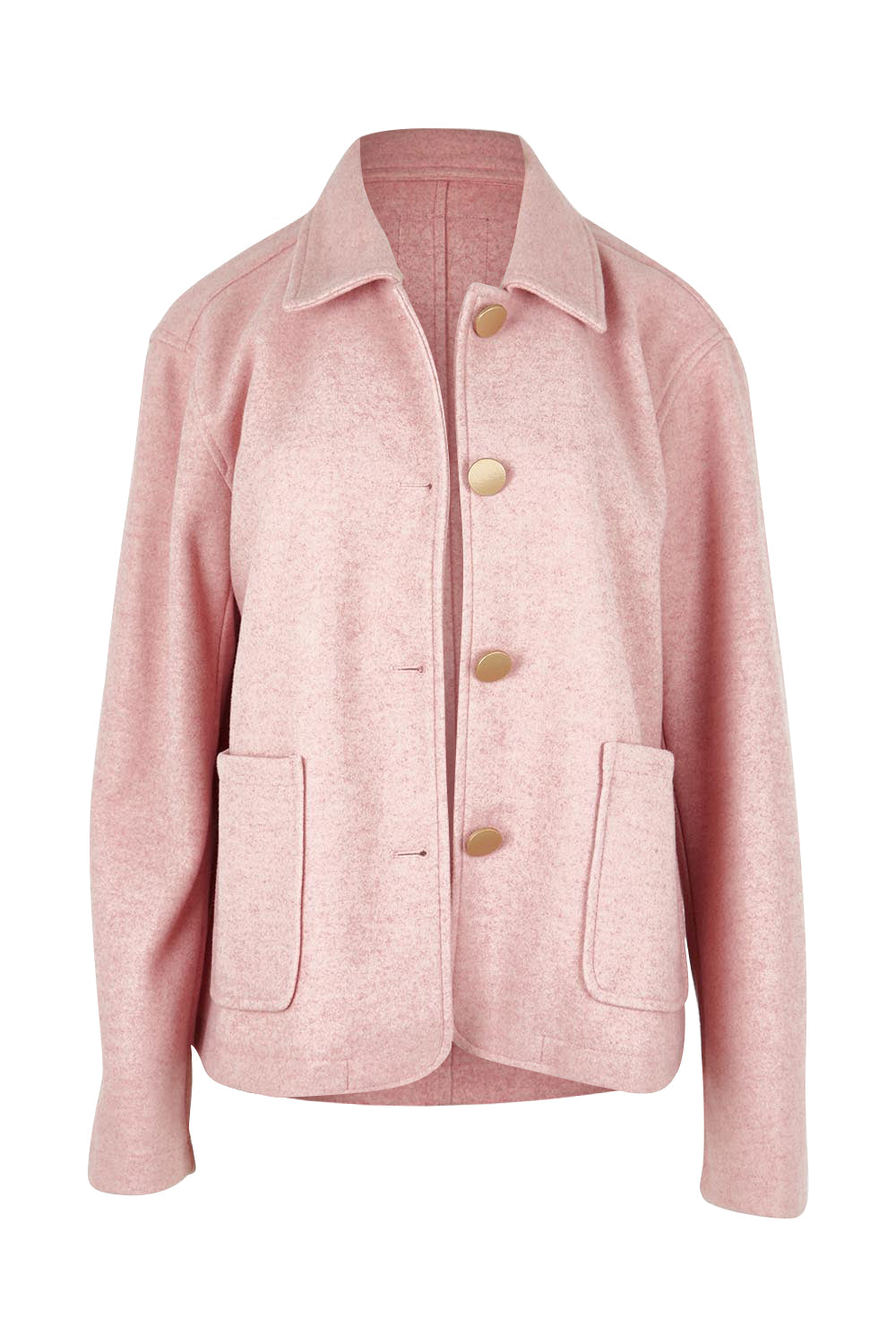 Product shot of the Montana Car Coat in colour Blush (Pink), from the front