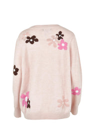 Product shot of the Chelsea Flower Knit in colour Blush (Pink), from the back