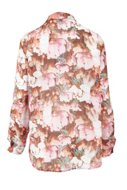 Product shot of the Dakota Print Shirt in colour Blush (Pink), from the back