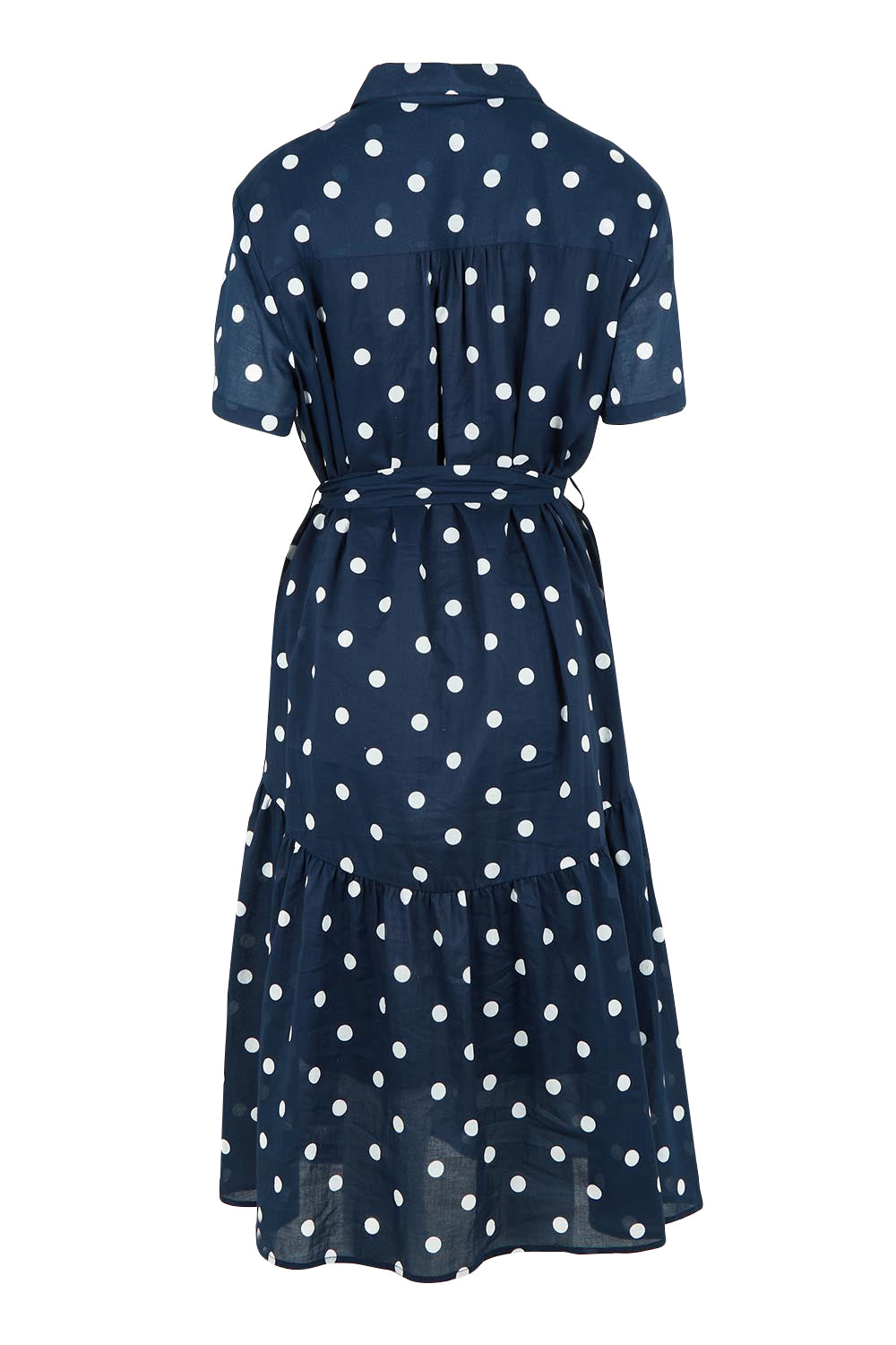 Product shot of the Riviera Spot Dress – Navywhite in colour Navywhite, from the back