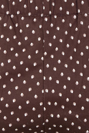 Product shot of the Shell Print Pant – Mocha in colour Mocha, showing detail