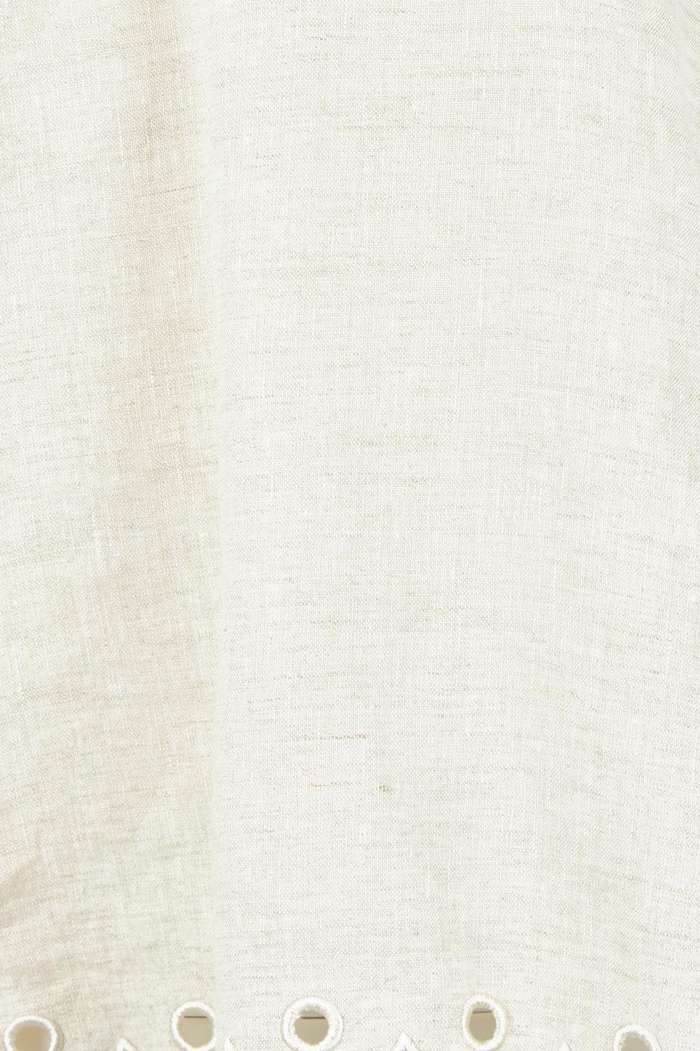 Product shot of the Lilly Linen Top – Natural in colour Natural, showing detail