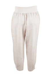 Product shot of the Pull On Linen Pant - Natural in colour Natural, from the back