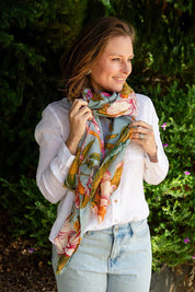 Asana Japanese Scarf – Blue