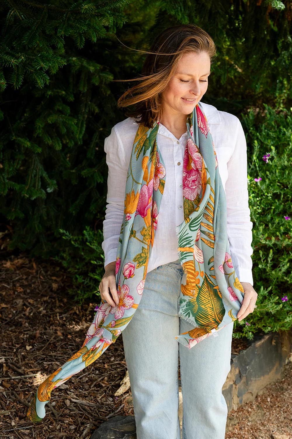 Asana Japanese Scarf – Blue