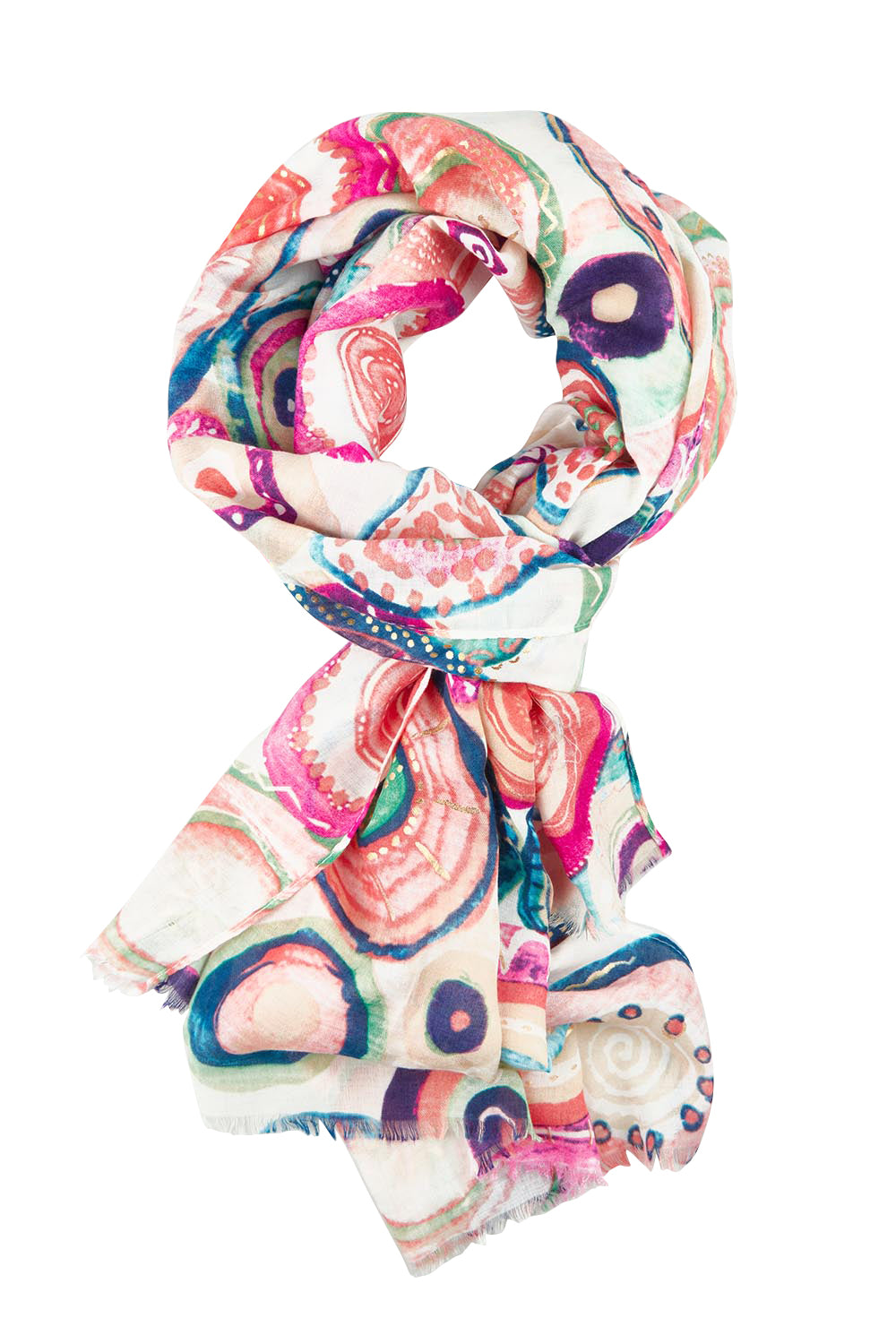 Product shot of the Belinda Lightweight Scarf in colour Multi, from the front