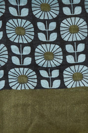 Bonnie Botanical Wool Scarf – Blue