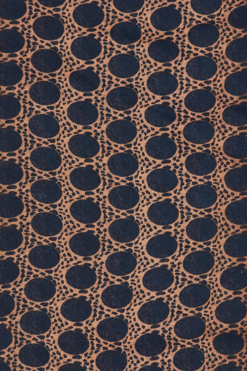 Product shot of the Dotti Spot Lightweight Scarf in colour Navyspot (Blue), detail