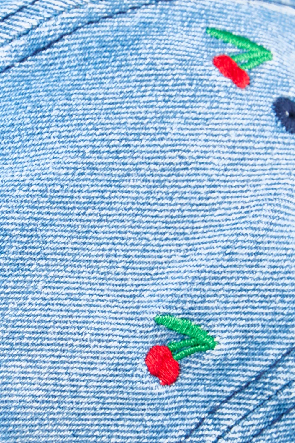 Product shot of the Embroidered Cap - Cherrymid in colour Cherrymid, from the back