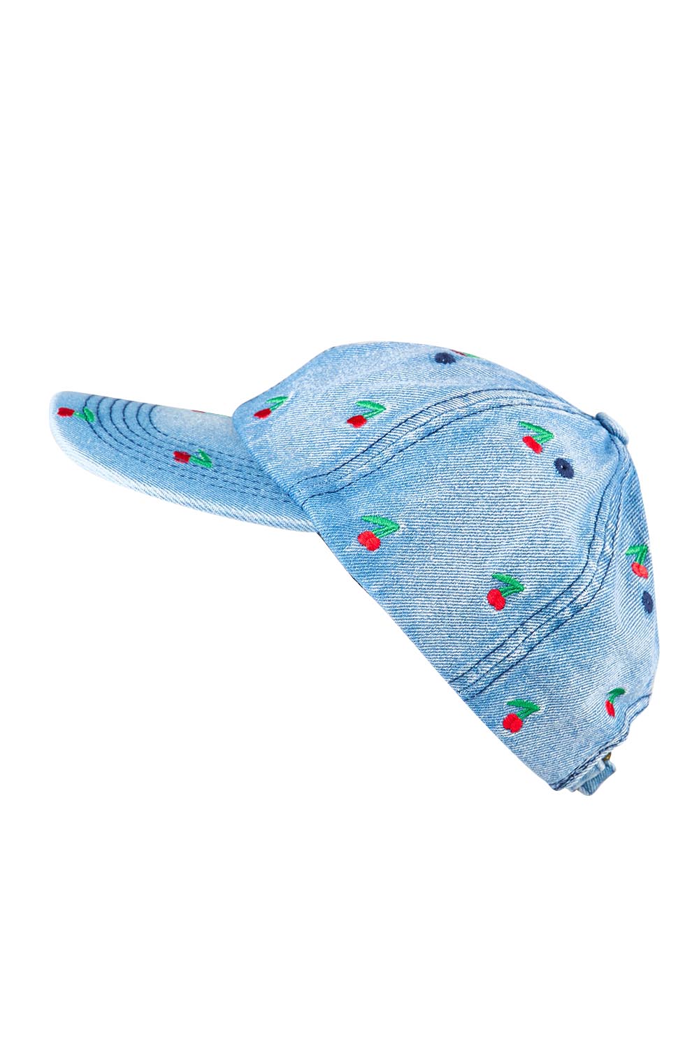 Product shot of the Embroidered Cap - Cherrymid in colour Cherrymid, from the front