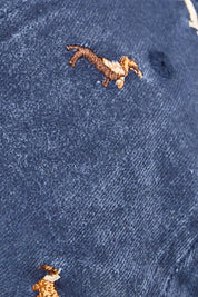 Product shot of the Embroidered Cap - Dacshundnavy in colour Dacshundnavy, from the back
