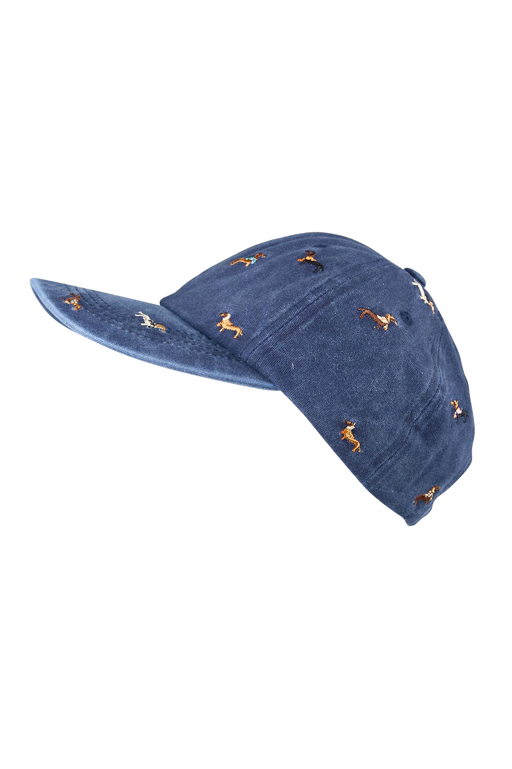 Product shot of the Embroidered Cap - Dacshundnavy in colour Dacshundnavy, from the front