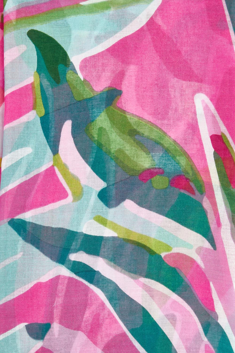 Product shot of the Florence Abstract Lightweight Scarf in colour Pinkabstra, detail