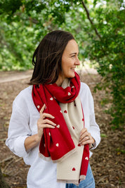 Holly Heart Scarf – Red
