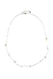Product shot of the Multi Pearl Necklace in colour Silver (Metallics), from the front