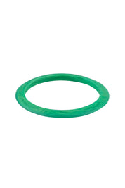 Product shot of the Point Resin Stacking Bangle in colour Green (Green), from the front