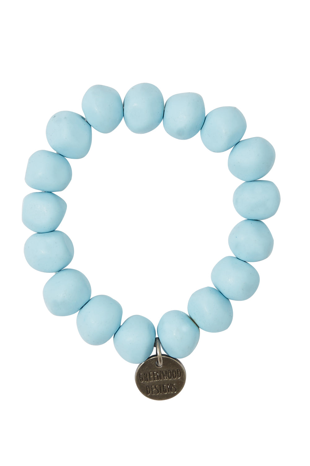 Product shot of the Rock Resin Bracelet in colour BabyBlue (Blue), from the front