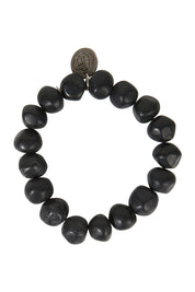 Product shot of the Rock Resin Bracelet in colour Blkmarble (Black), from the front