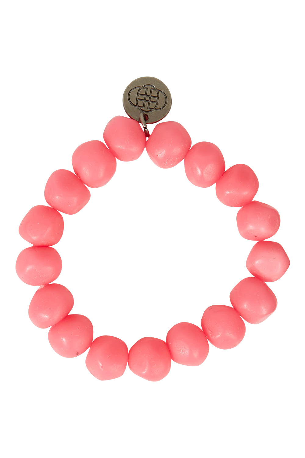 Product shot of the Rock Resin Bracelet in colour Brightpink (Pink), from the front