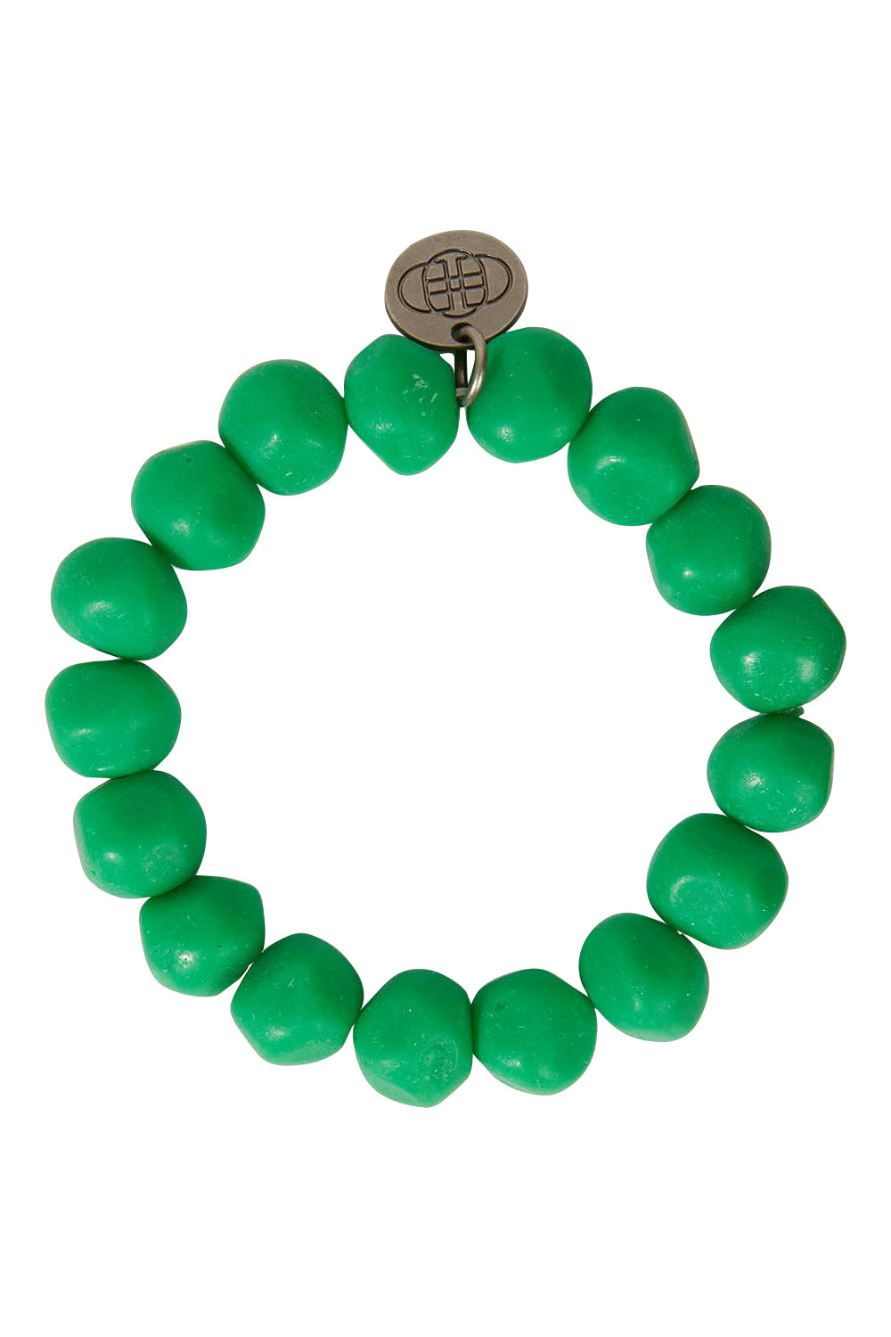 Product shot of the Rock Resin Bracelet in colour Emerald (Green), from the front