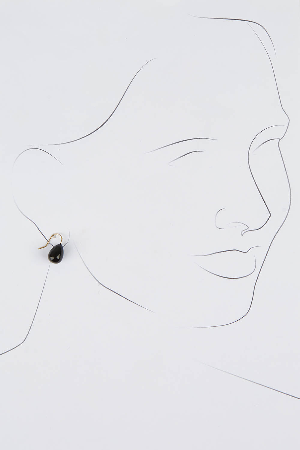 A model wearing size OneSize of the Enamel Drop Earrings in colour Black (Black), from the front, showing the whole outfit