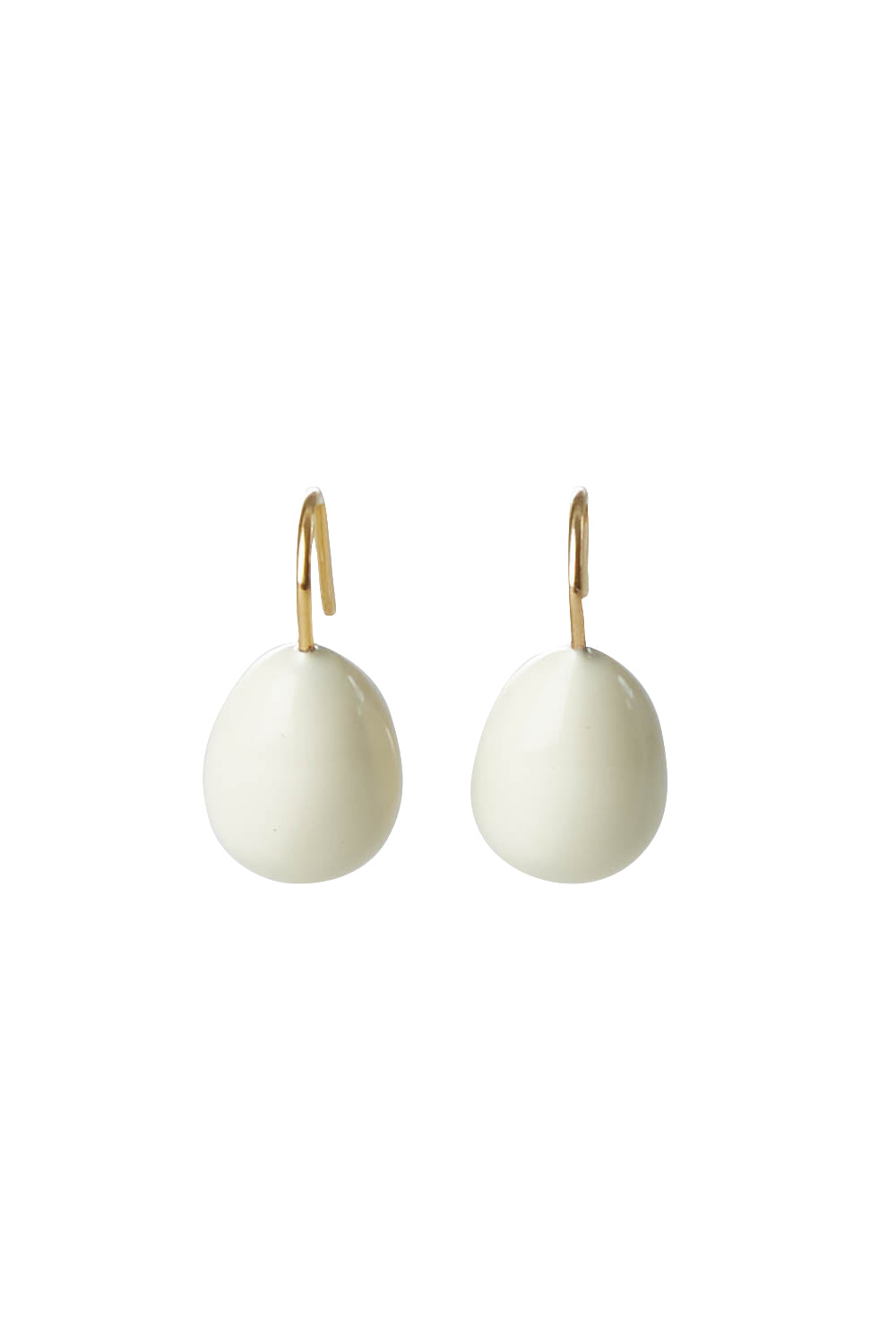 Product shot of the Enamel Drop Earrings in colour White (White), from the front