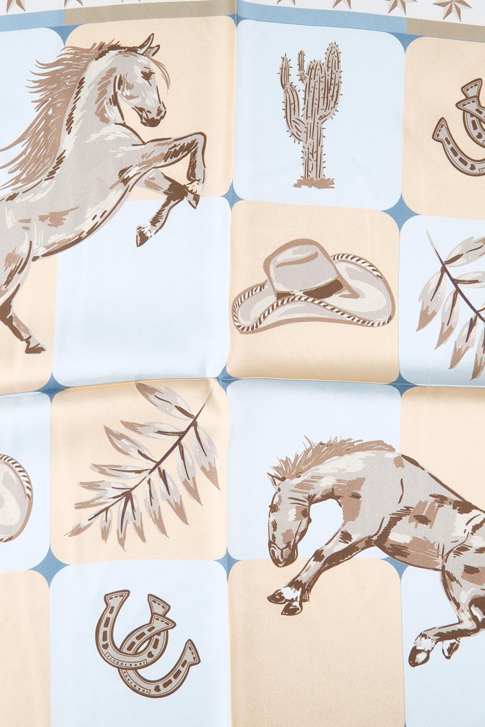 Product shot of the Silk Neck Scarf  - Santafe in colour Santafe, from the back