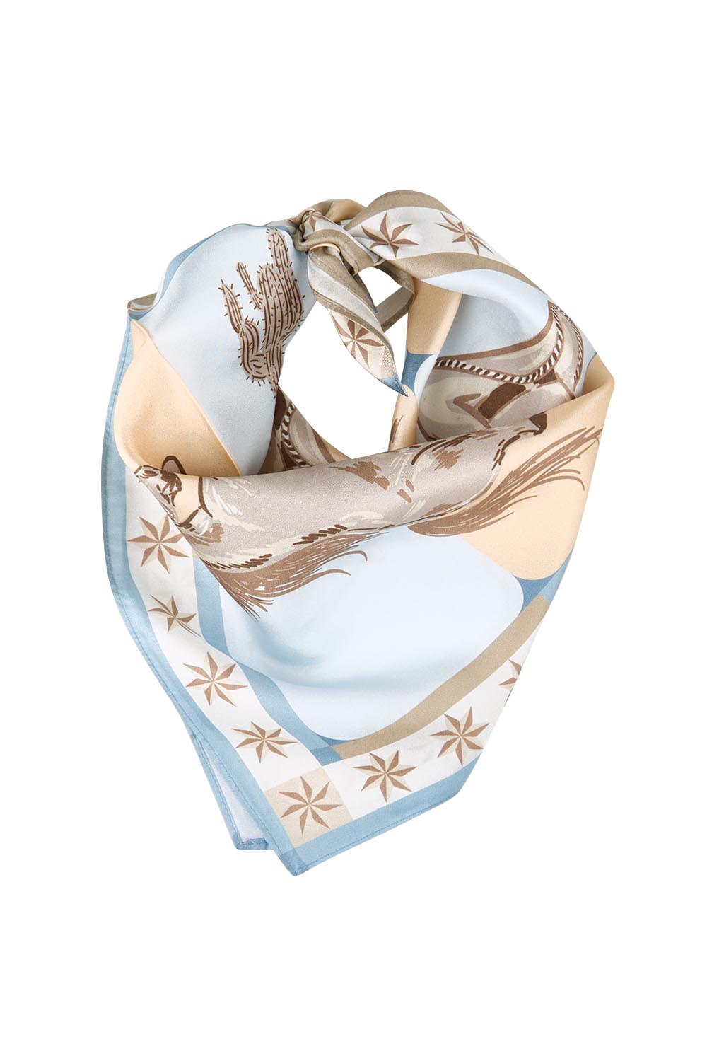 Product shot of the Silk Neck Scarf  - Santafe in colour Santafe, from the front