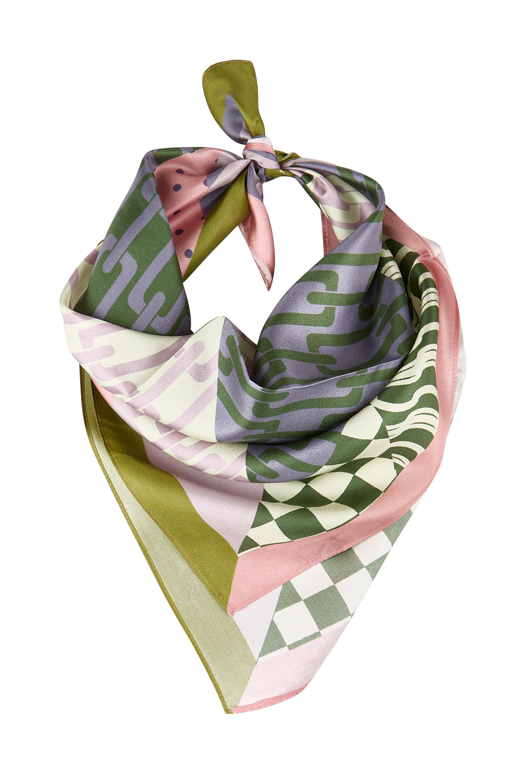 Product shot of the Silk Neck Scarf  - Vienna in colour Vienna, from the front