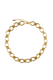 Product shot of the Sybil Gold Link Necklace in colour Gold (Metallics), from the front