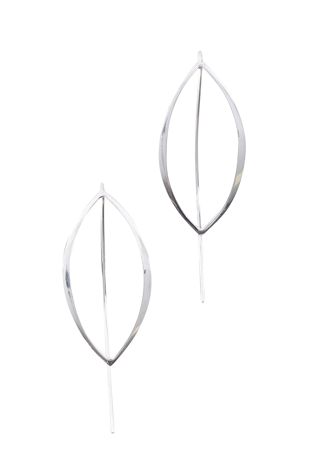Product shot of the Teardrop Earrings in colour Silver (Metallics), from the front