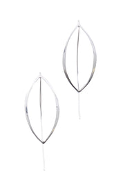 Product shot of the Teardrop Earrings in colour Silver (Metallics), from the front