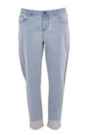 Product shot of the Boyfriend Jean in colour SilverDip (Grey), from the front