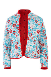 Product shot of the Reversible Quilted Jacket in colour Reversed (White), from the front